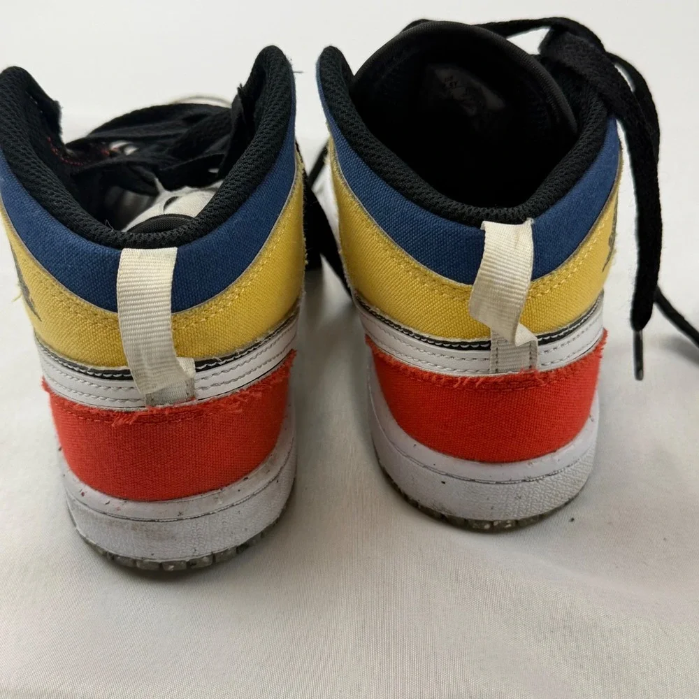 Jordan Air Jordan 1 Mid SE DIY Kids 2.5Y White Red Yellow Blue DV1318-100